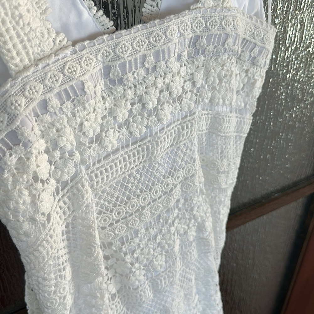 Just BEE Queen Tulum Ruched Crochet Midi Dress size Large - Picture 14 of 14